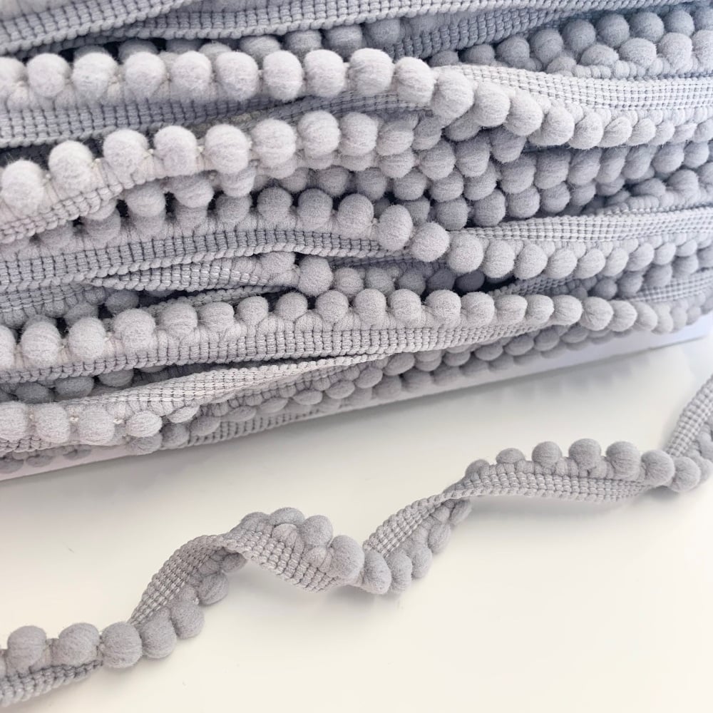 Small Grey Pom Pom Trim