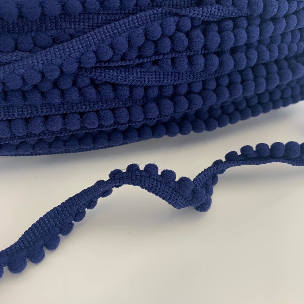 Small Navy Pom Pom Trim