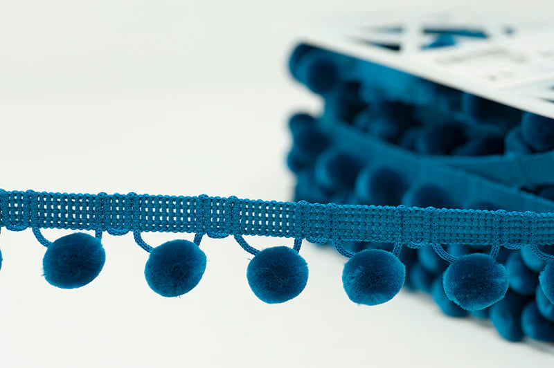 Teal - Velvet Pompoms