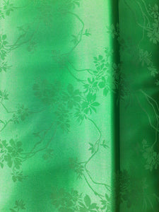 Emerald Flowers Jacquard Lining Fabric