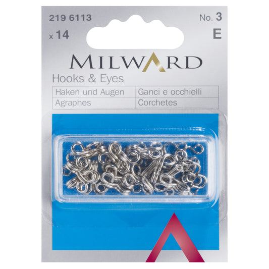 Milward Hooks and Eyes x 14