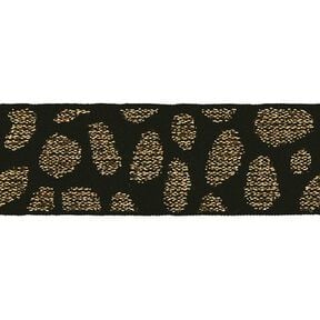 Black and Gold Animal Print Lurex Elastic