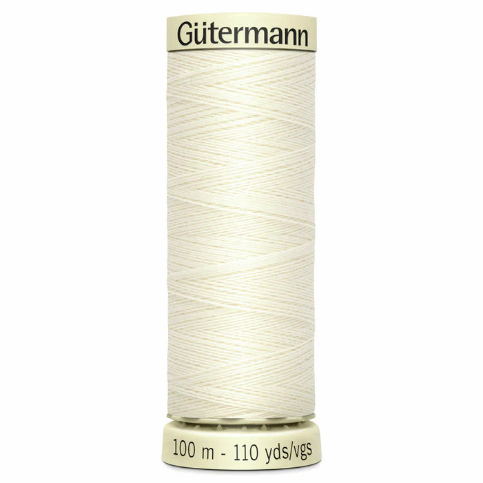 1 Off White Gutermann Sew-All 100m Thread