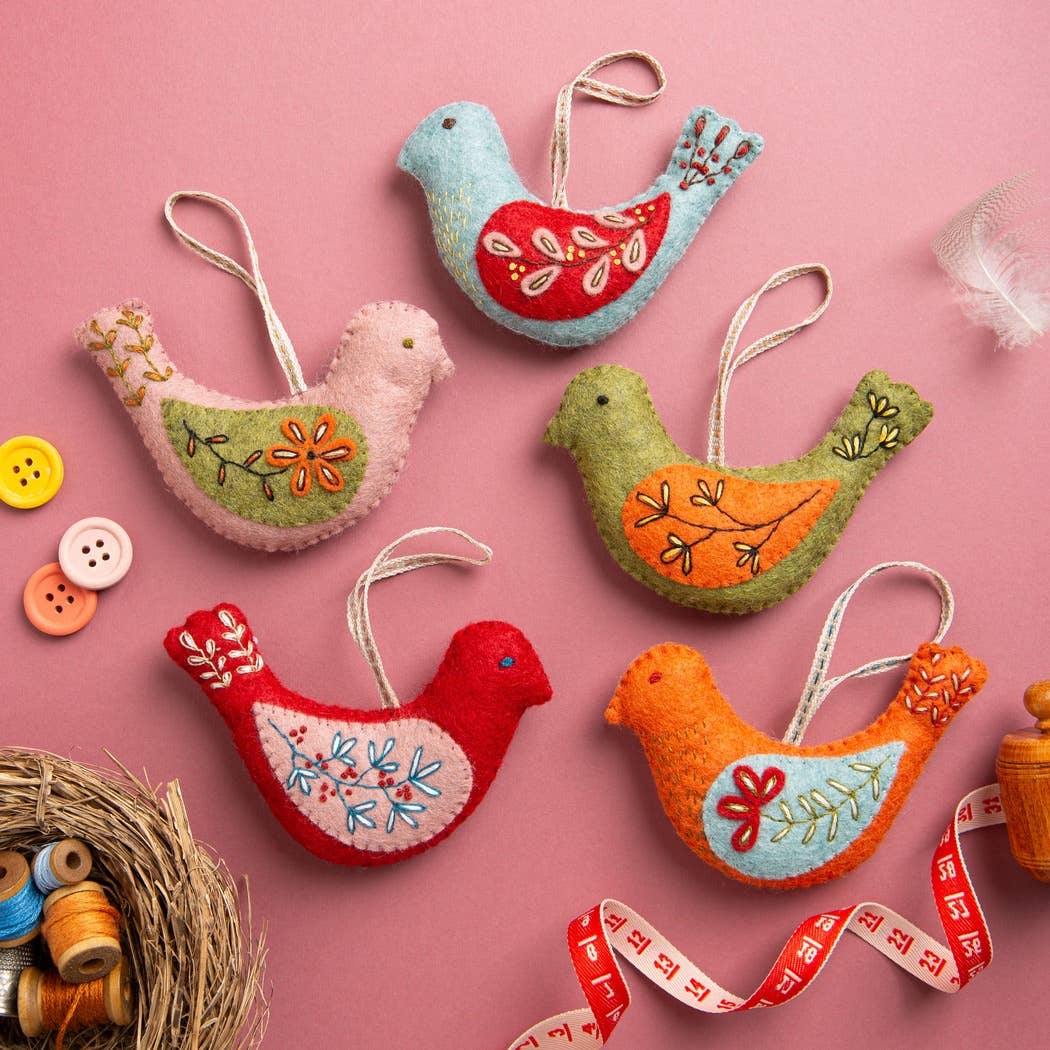 Folk Birds Felt Craft Kit: English