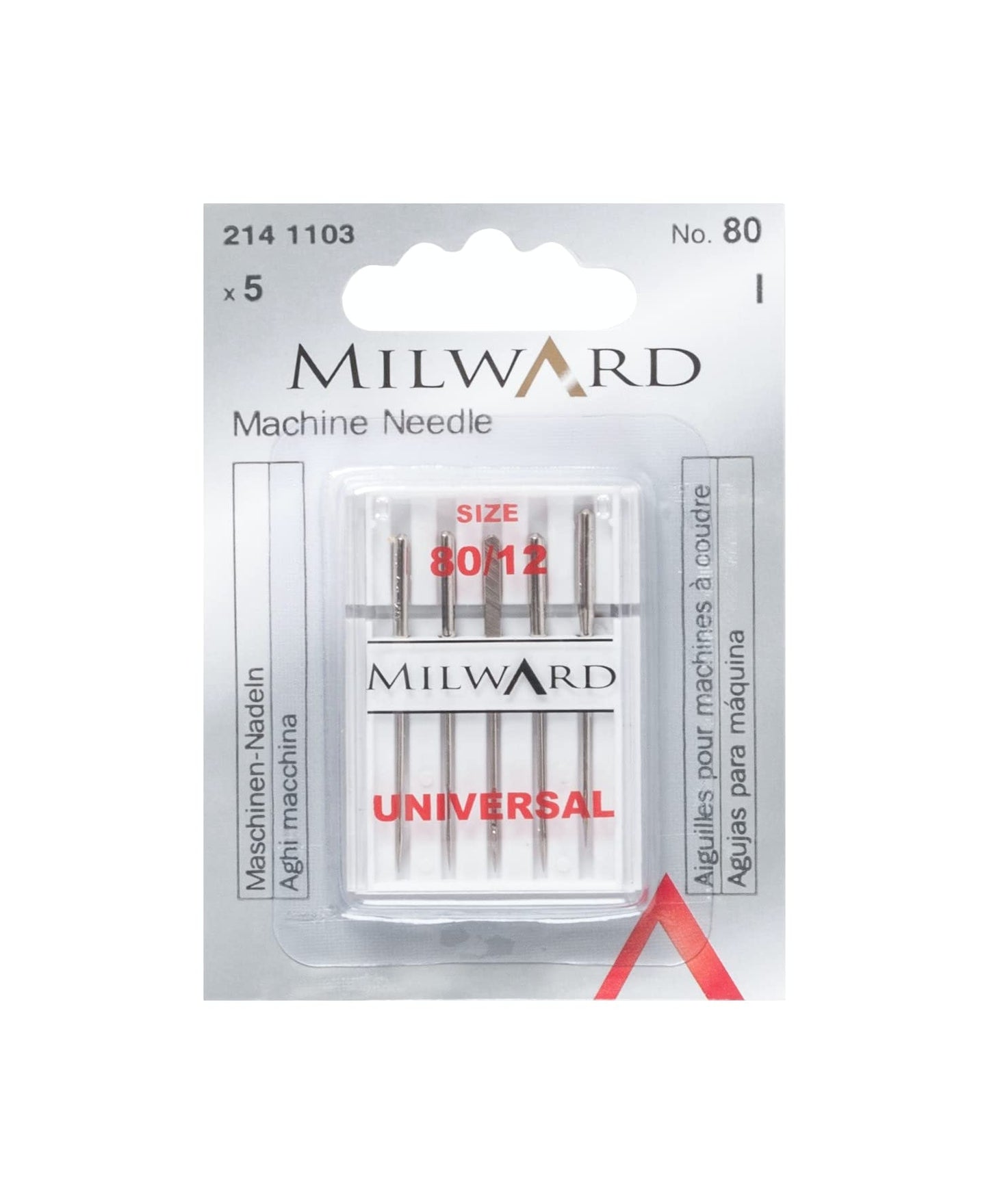 Milward Universal Standard sewing machine needles - 80/12