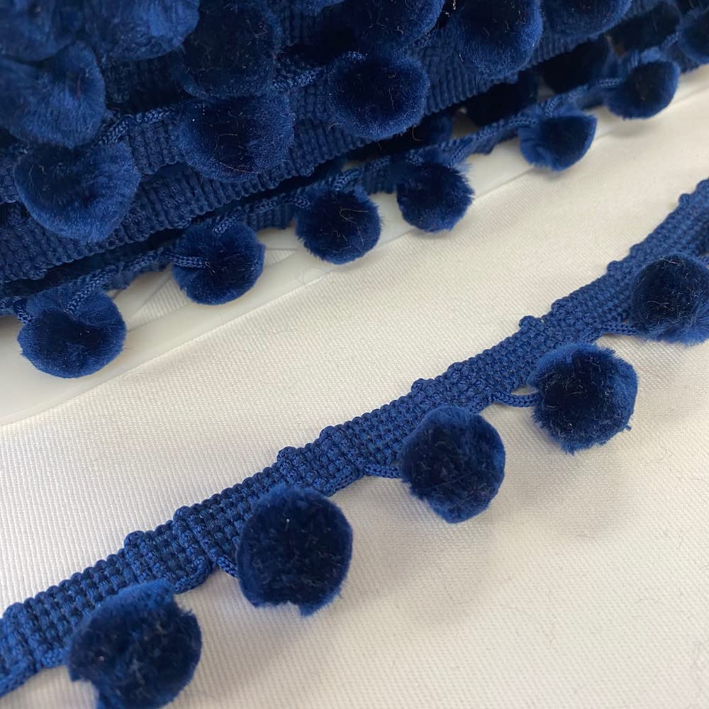 Navy - Velvet Pompoms