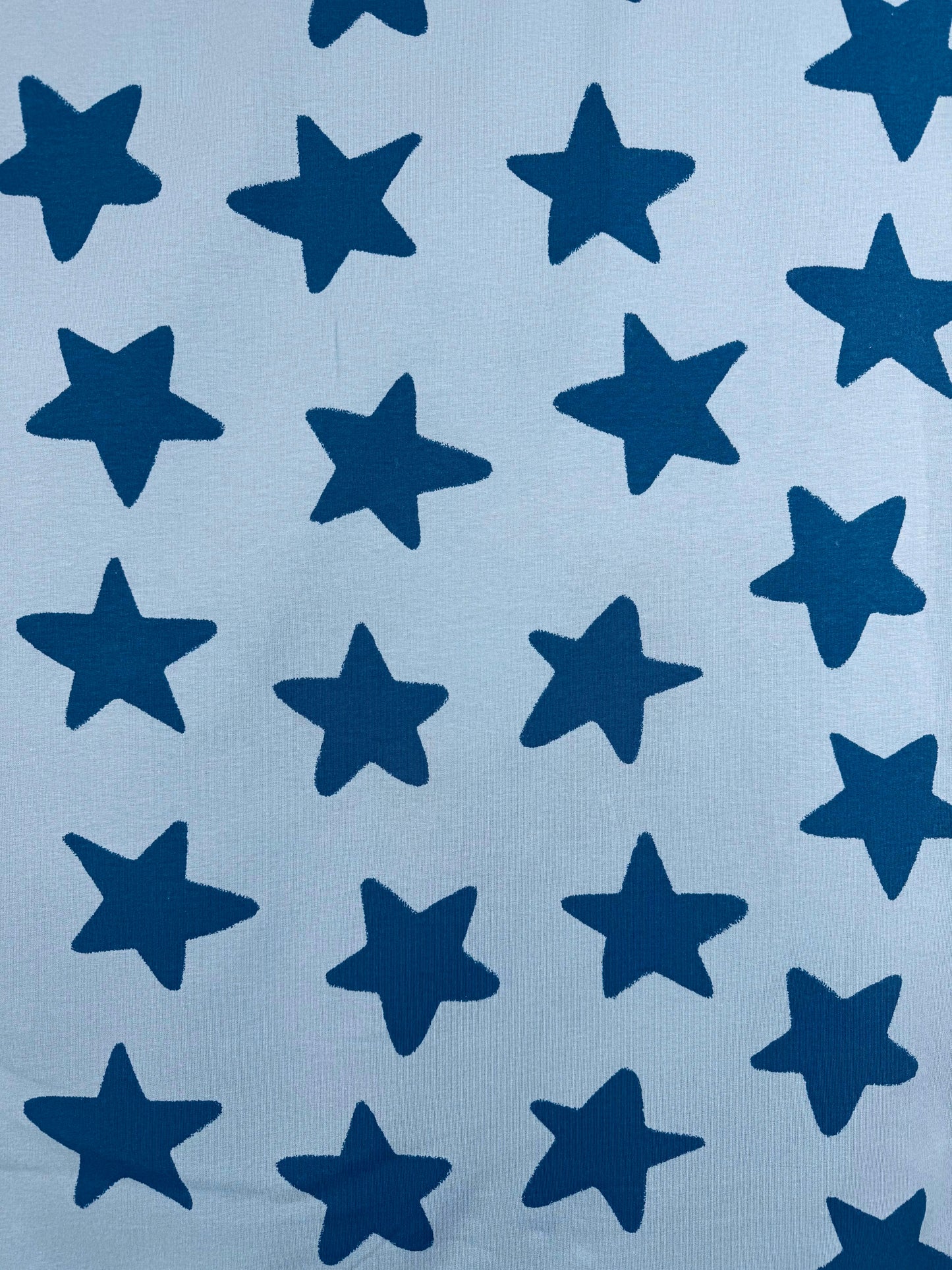 Petrol Blue Stars Soft Sweatshirting
