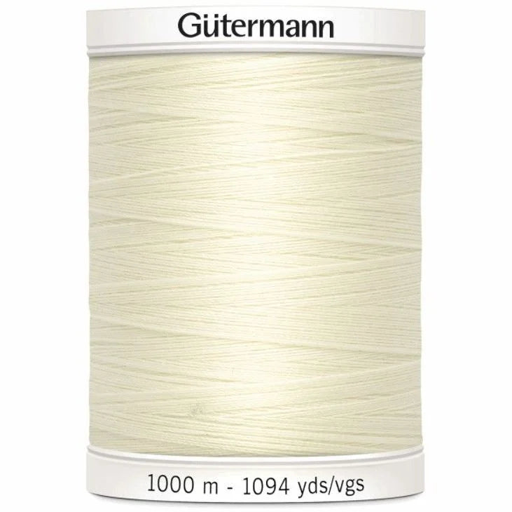 1 Off White Gutermann Sew-All 1000m Thread