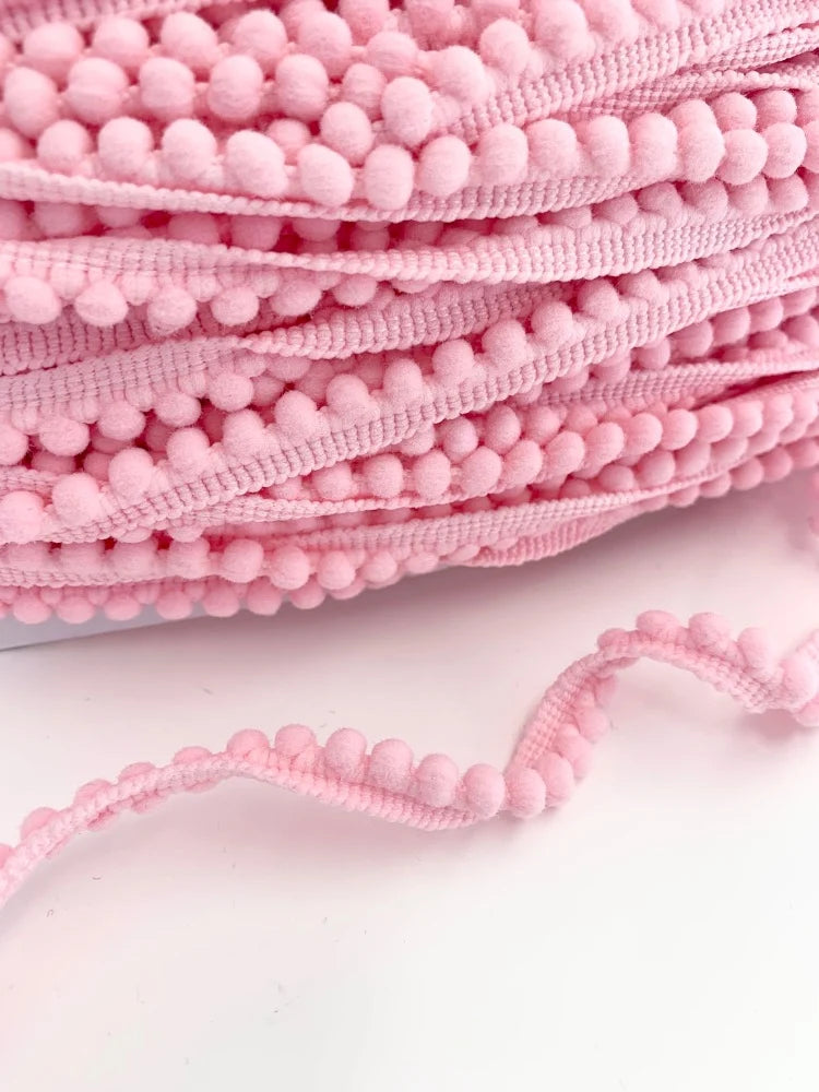 Small Pale Pink Pom Pom Trim