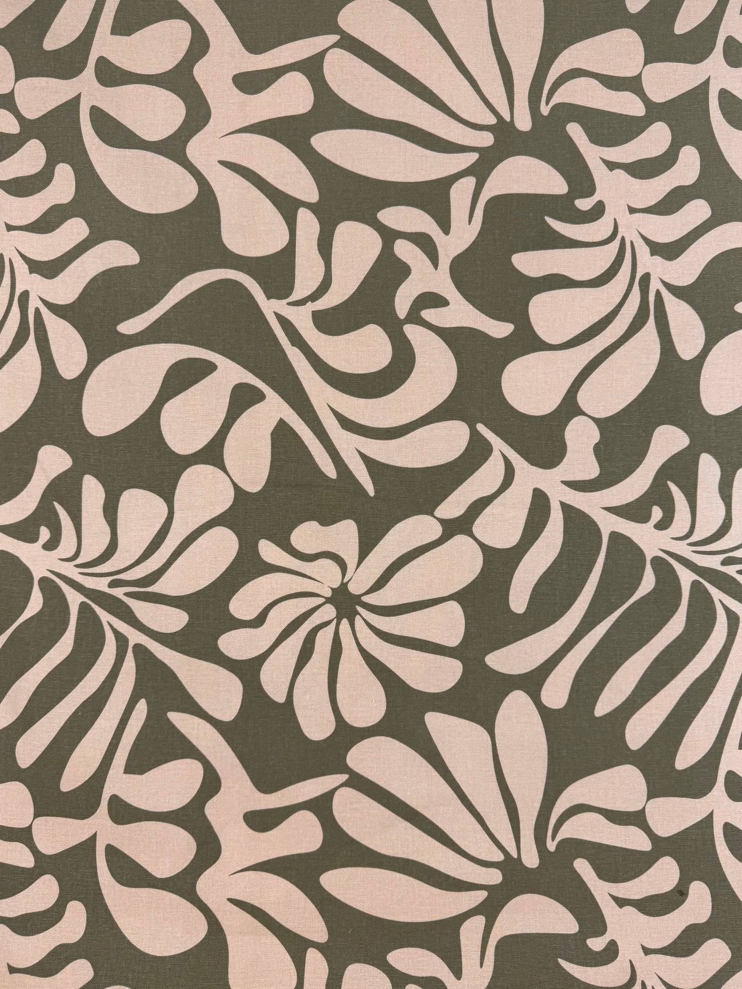 Vintage Leaves Canvas Sage Green and Beige