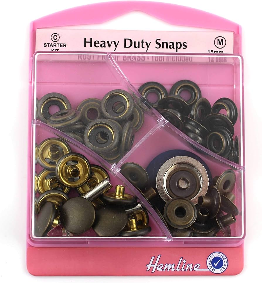 Hemline Antique Brass Heavy Duty Snaps