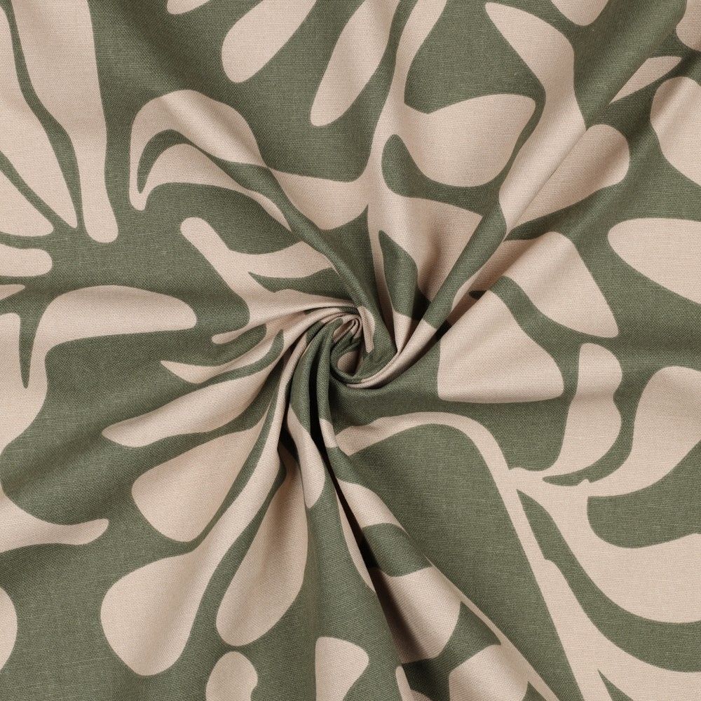 Vintage Leaves Canvas Sage Green and Beige