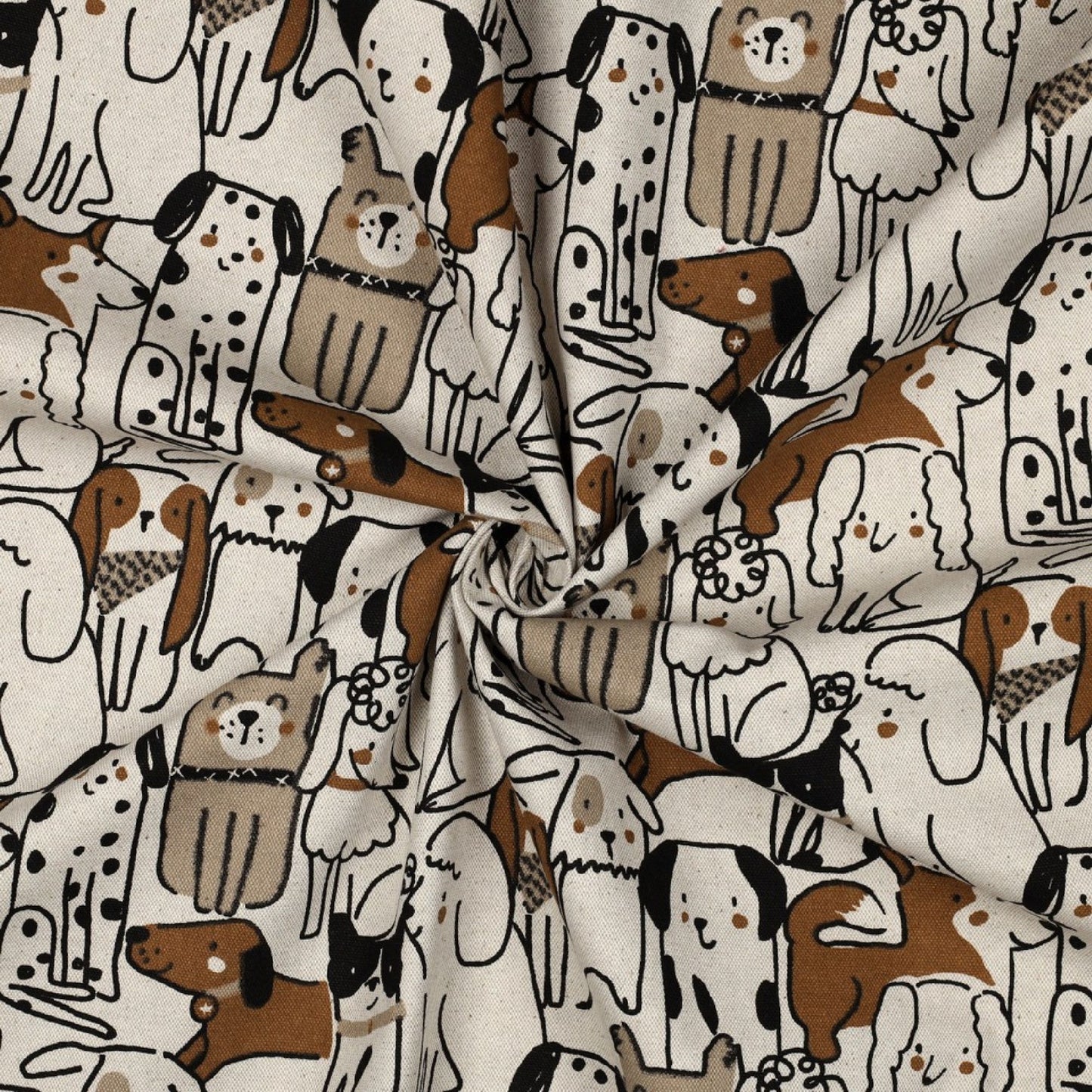 Dogs Linen Look Canvas