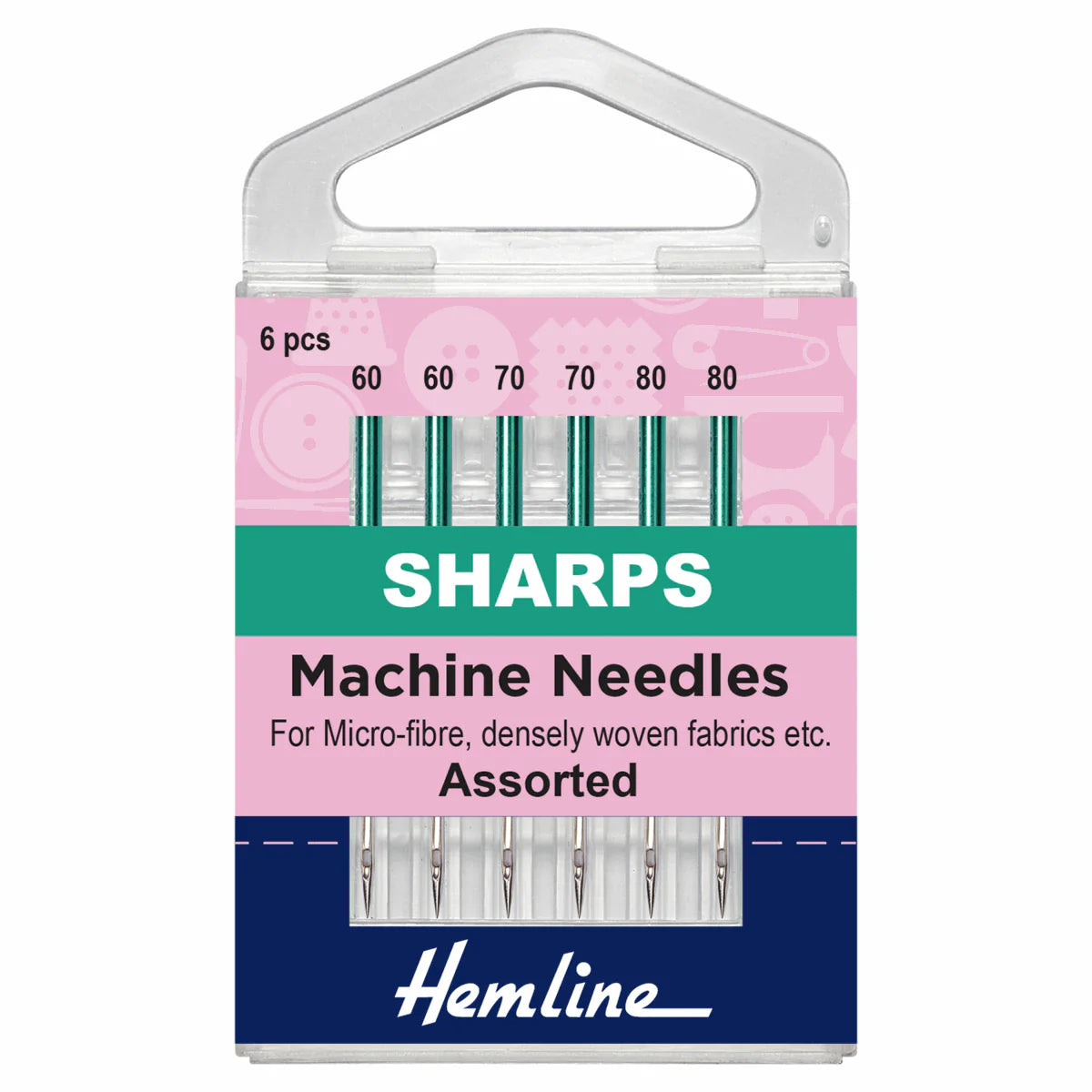 Hemline Assorted Sharps sewing machine needles
