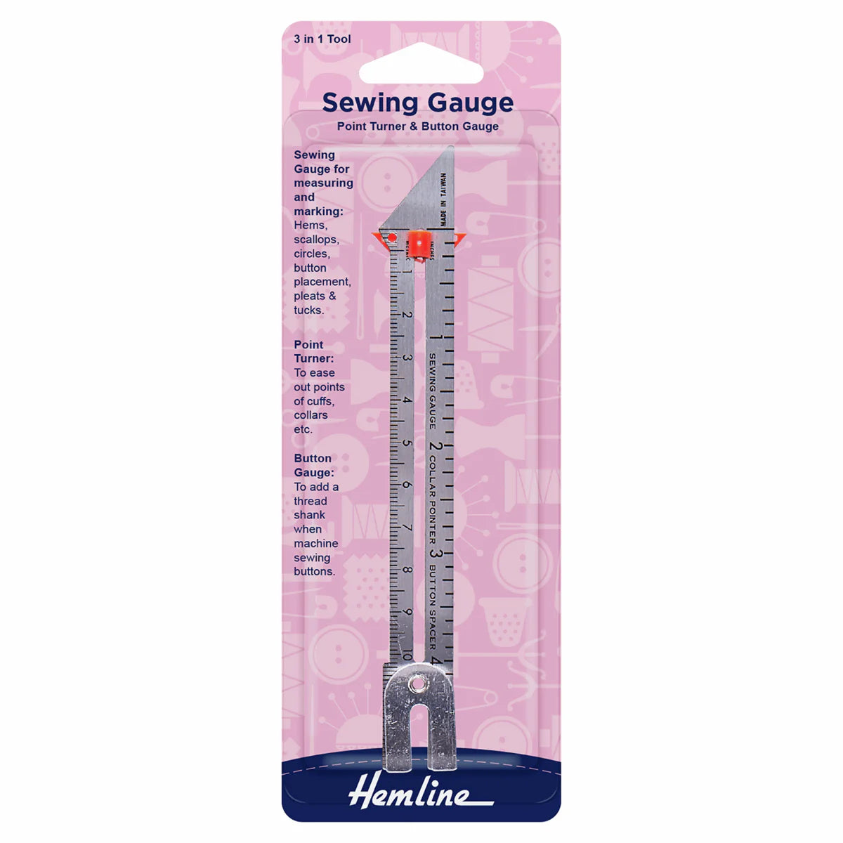 Sewing Gauge - Point Turner and Button Gauge