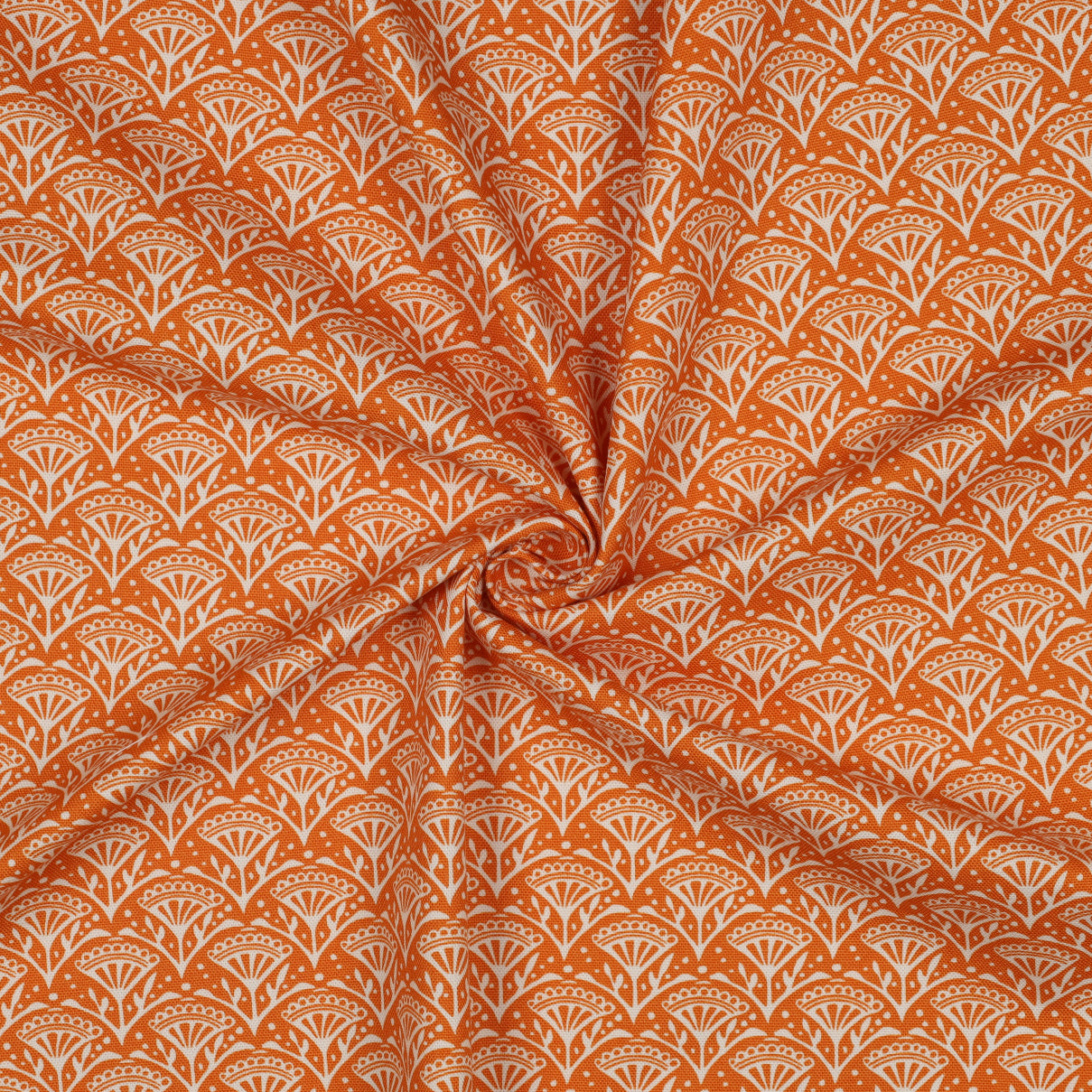 Orange with white flower print canvas