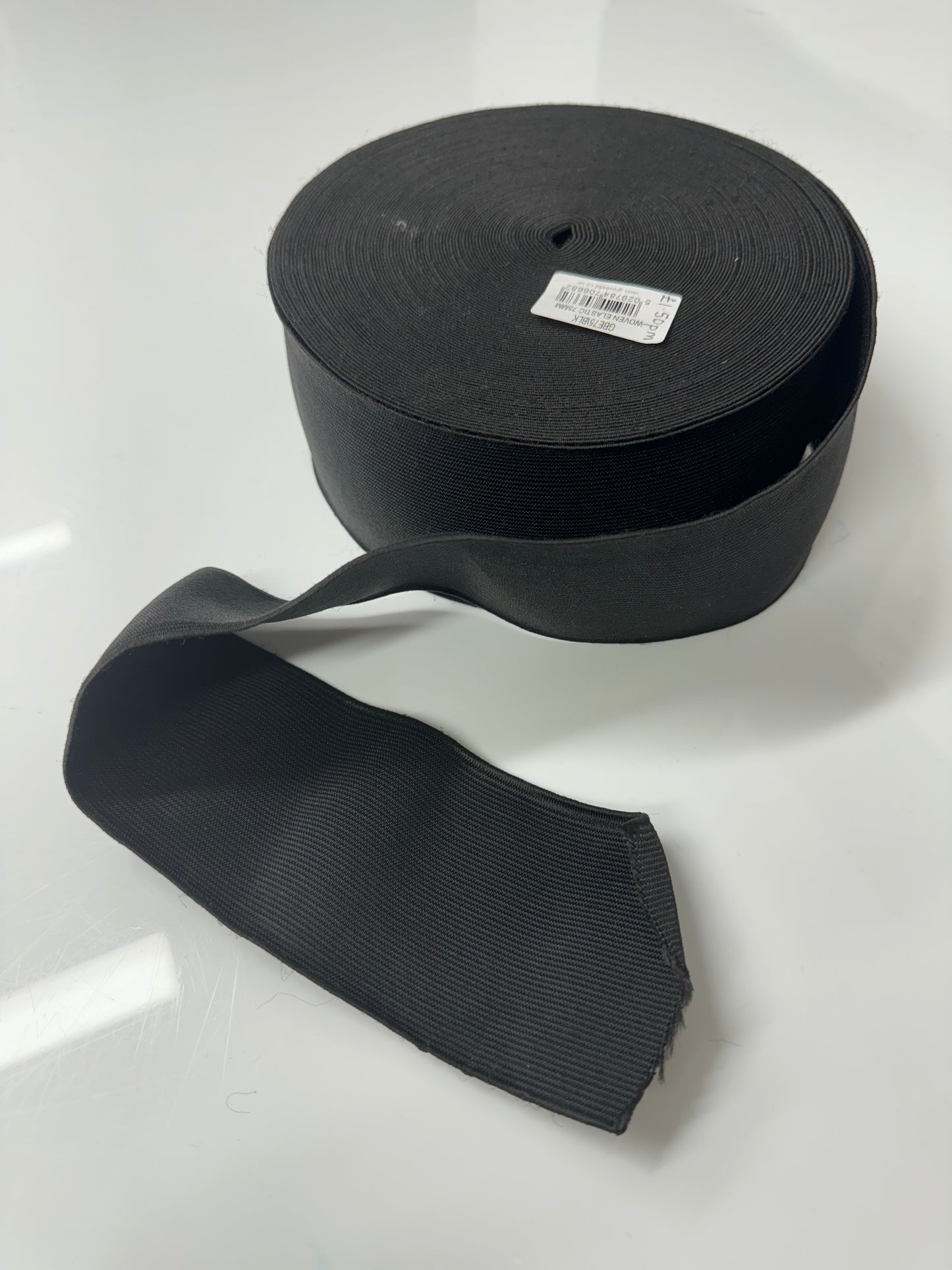 75mm Wide Black Elastic