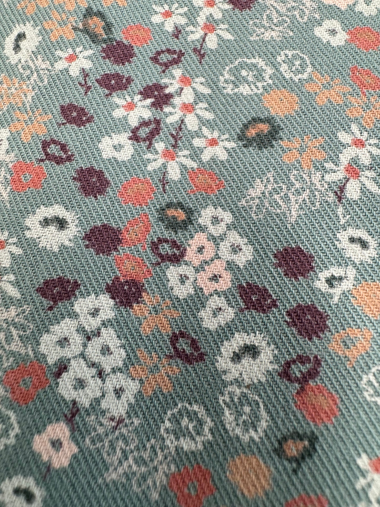 Duck Egg Blue Ditsy Daisy Cotton Twill VO2