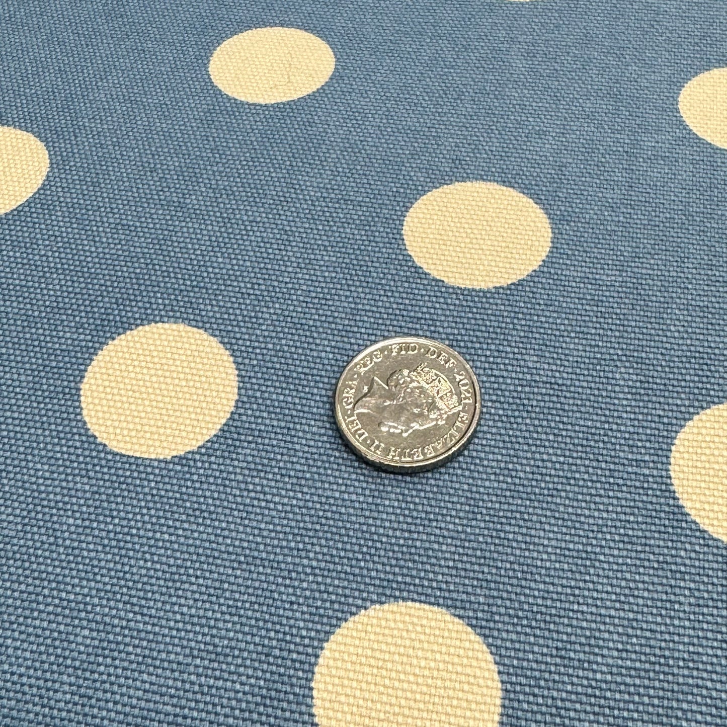100% Cotton Duck Spot Blue