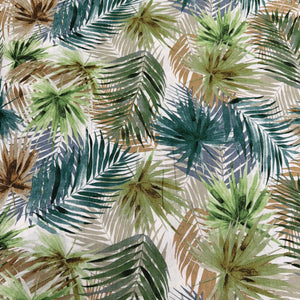 Palm Print Cream / Green Linen Viscose