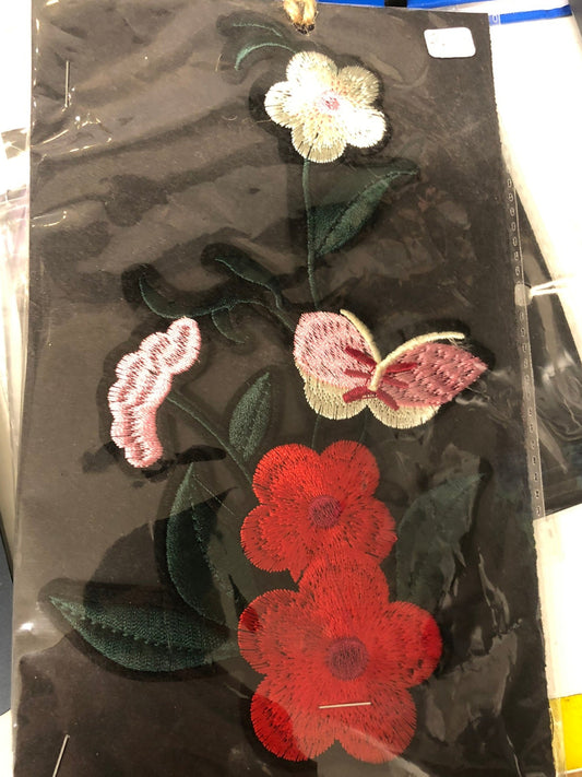 Flowers and Butterflies Iron-on Motif