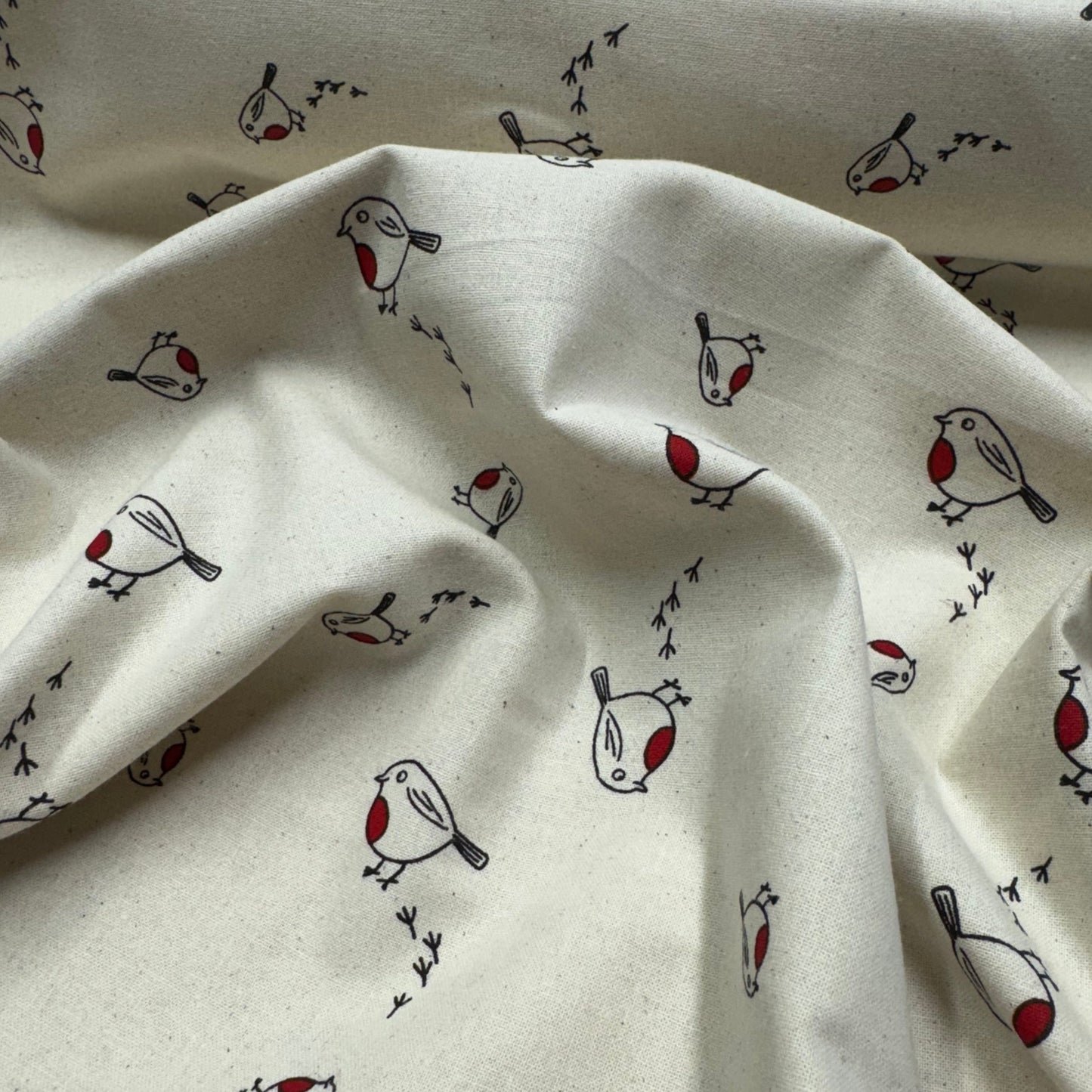 John Louden Natural Little Robins Cotton - SS21