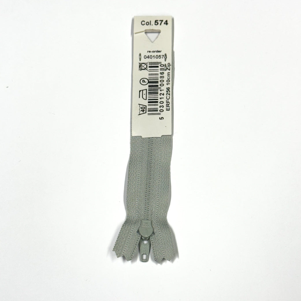 Light Grey 574 YKK Standard Zip