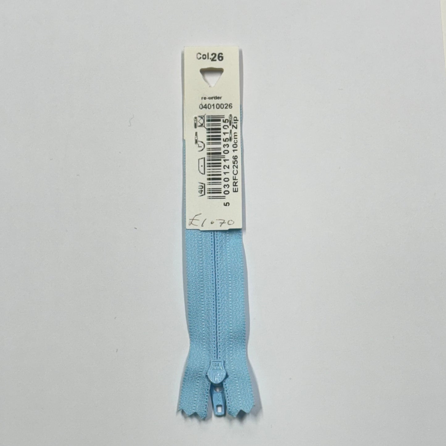 Ice Blue 26 YKK Standard Zip