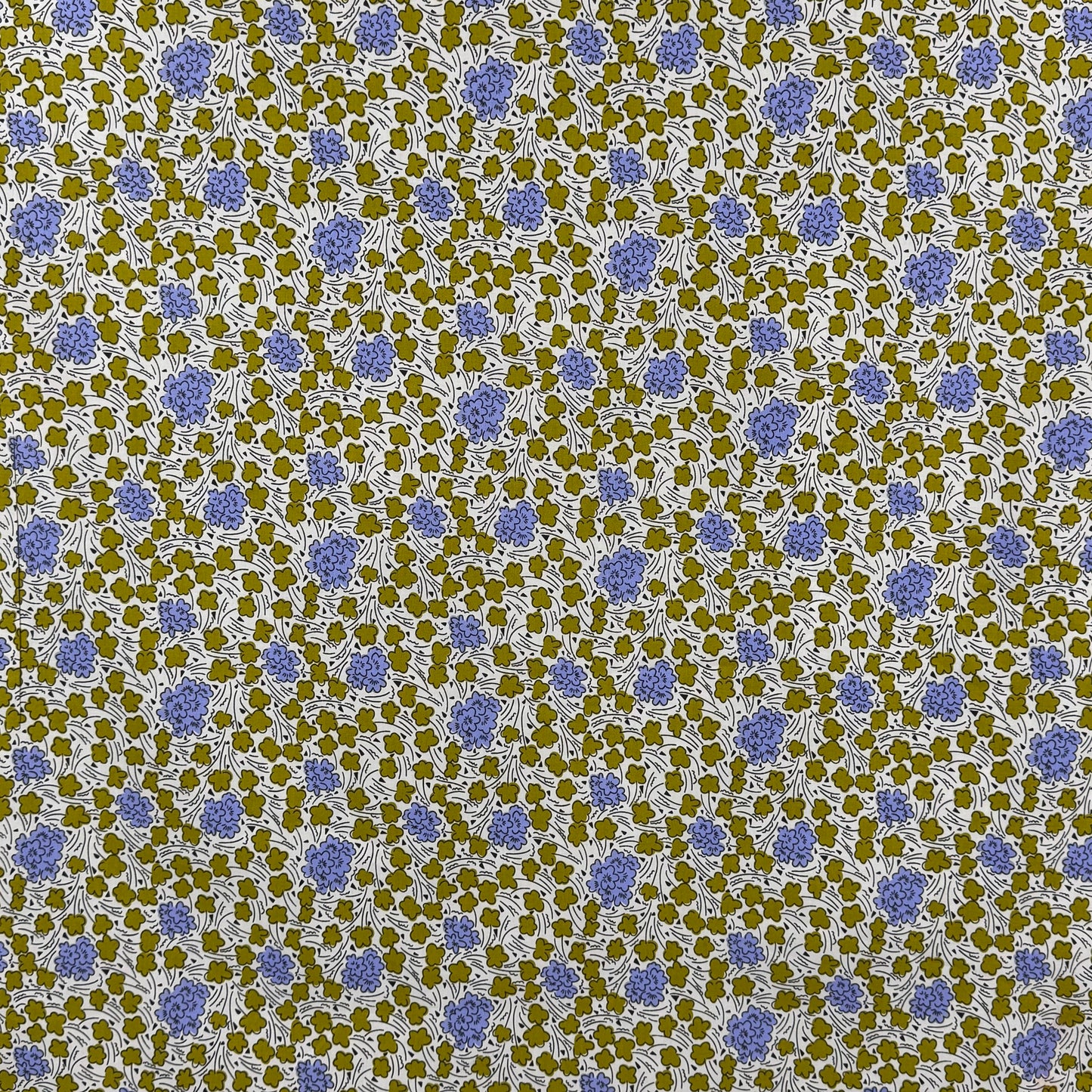 Sage and Cornflower Floral Cotton