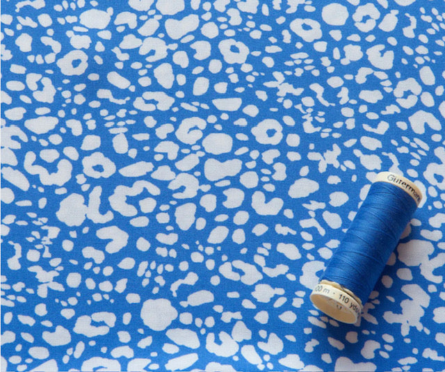Bright Blue Abstract Animal Print
