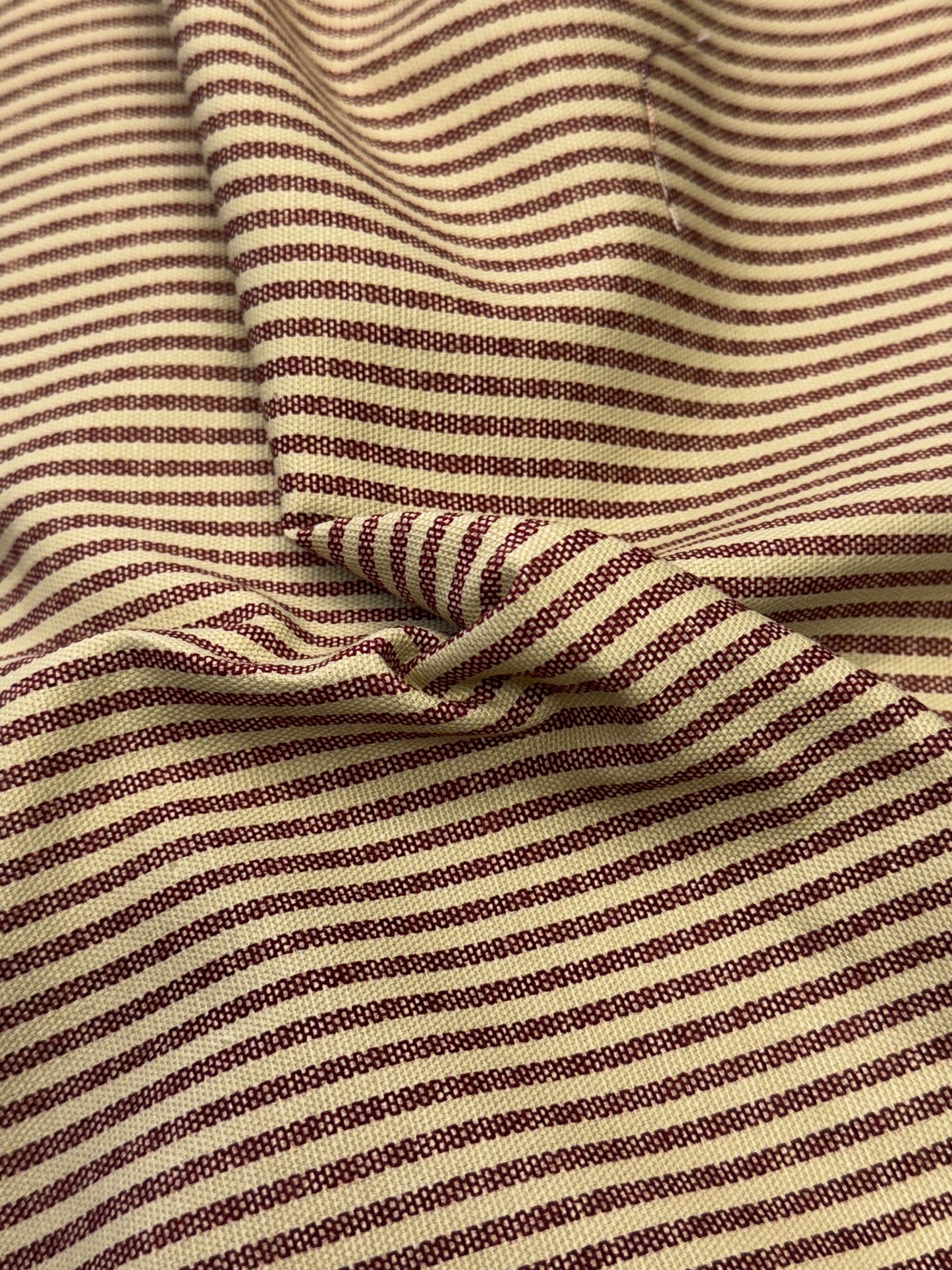 Burgundy and Sand Timeless Stripe - Cotton Duck