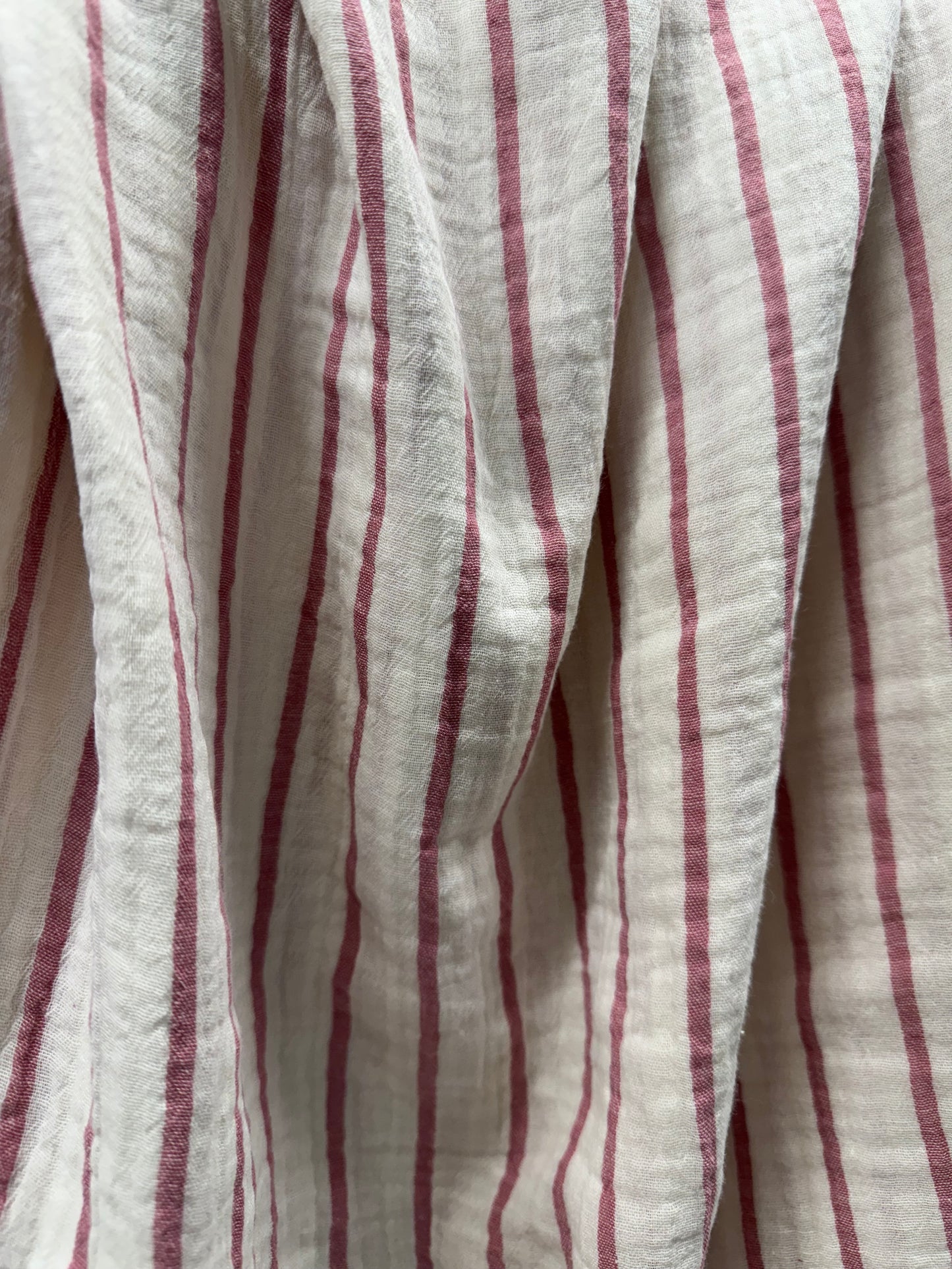 Dusty Pink Stripe Double Gauze