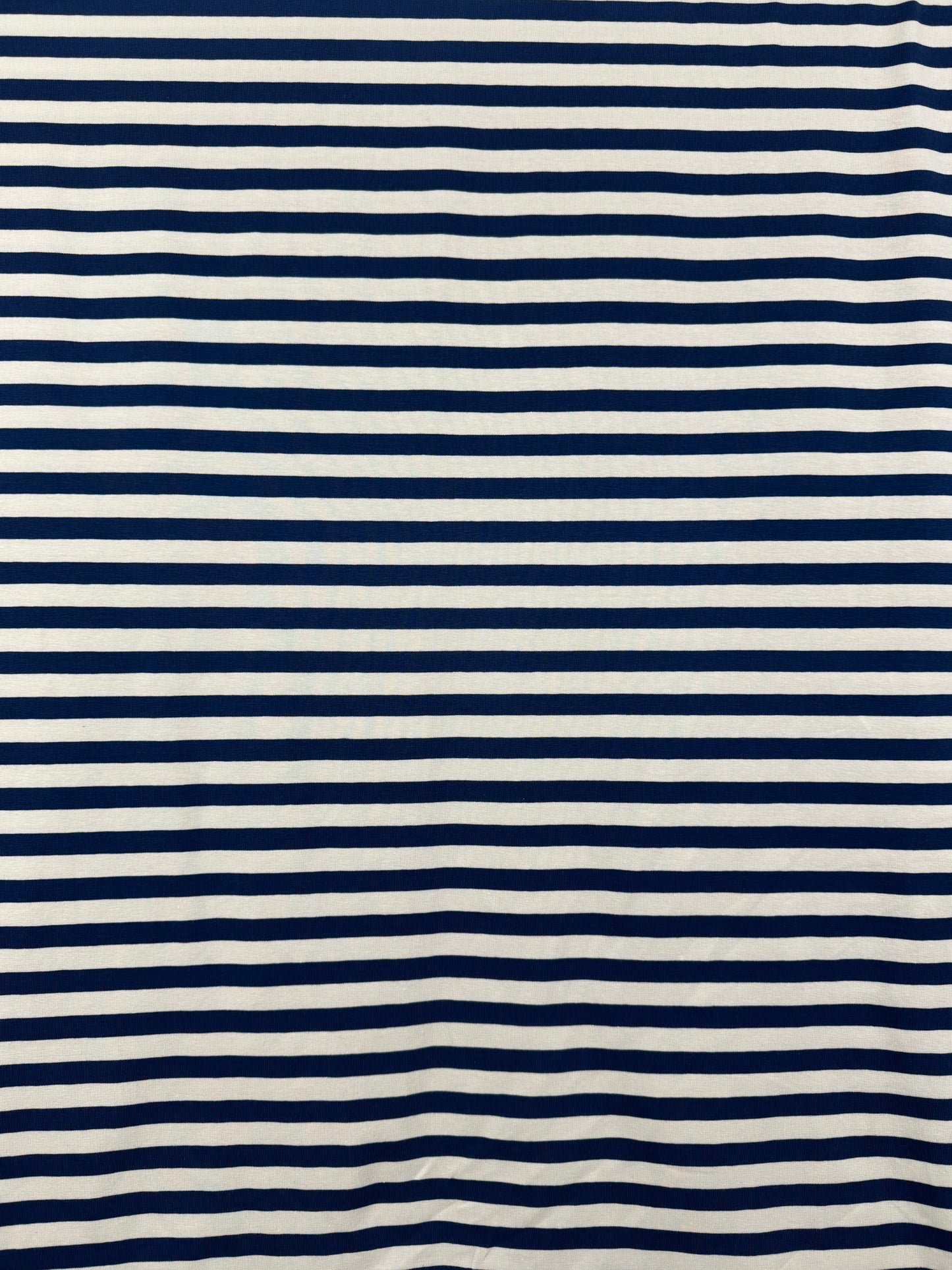 Blue and White Stripe Cotton Jersey