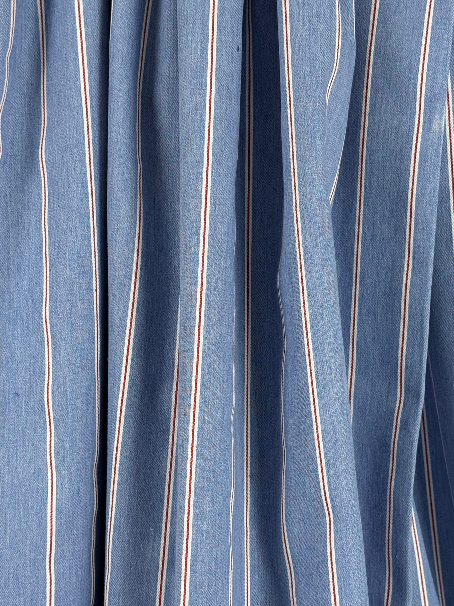 Blue and Red Stripe Denim