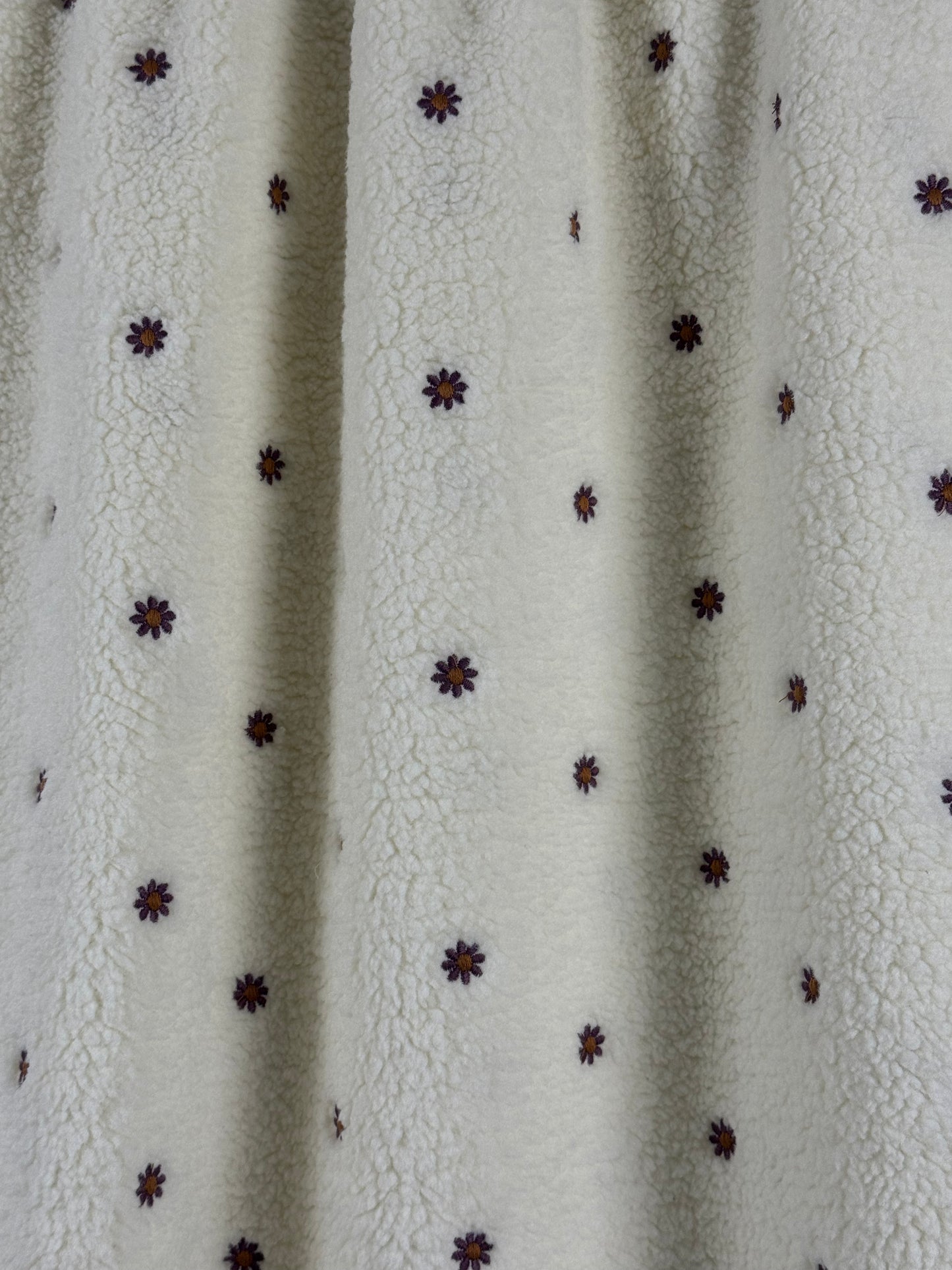 Embroidered Daisy Teddy Fur