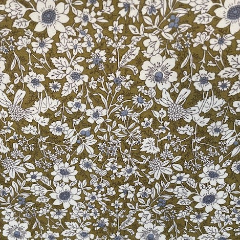 Rose & Hubble Floral Cotton Poplin - Green SS93
