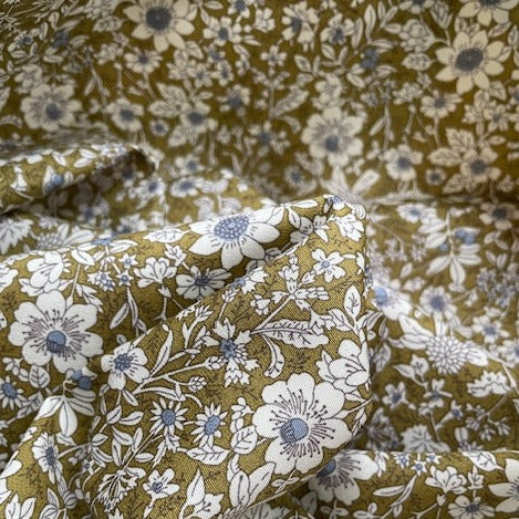 Rose & Hubble Floral Cotton Poplin - Green SS93