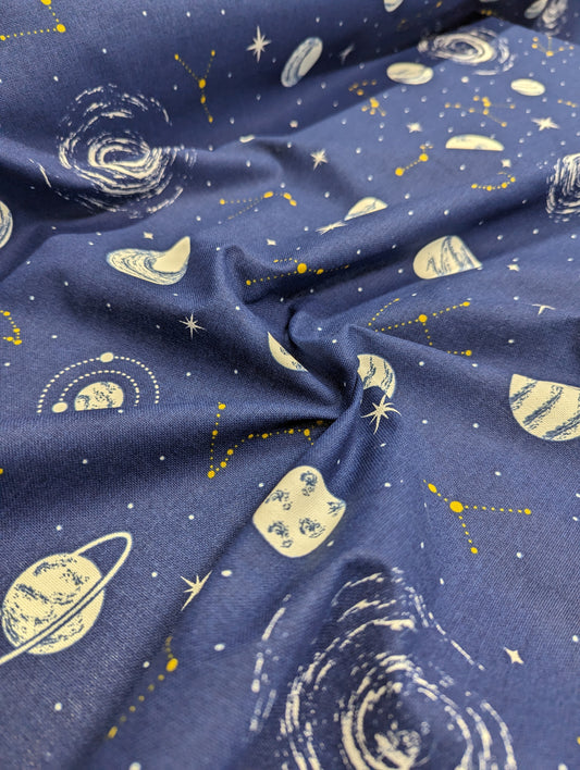 Linen Look - Milky Way, Glow in the Dark