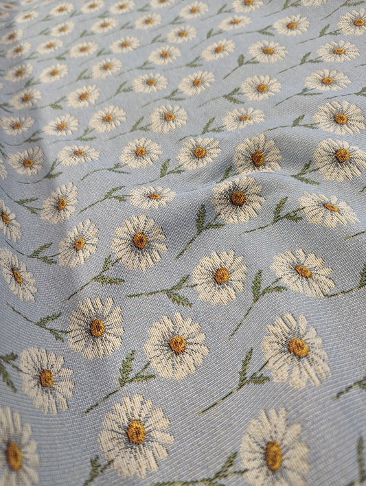 Heavy weight Canvas - Daisy Field Blue
