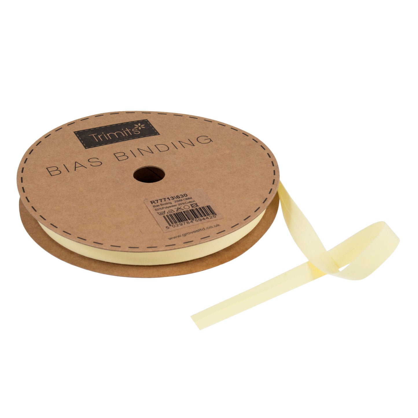 Lemon Polycotton Bias Binding