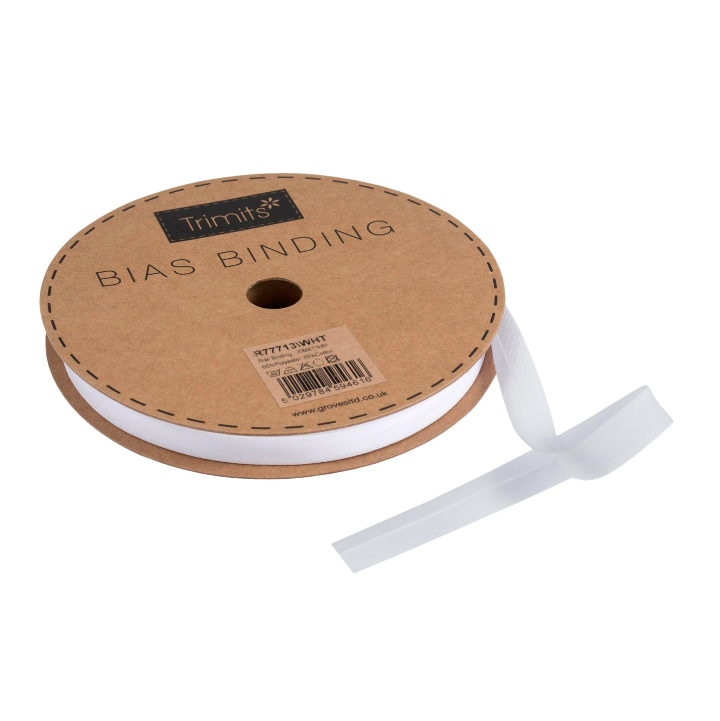 White Polycotton Bias Binding