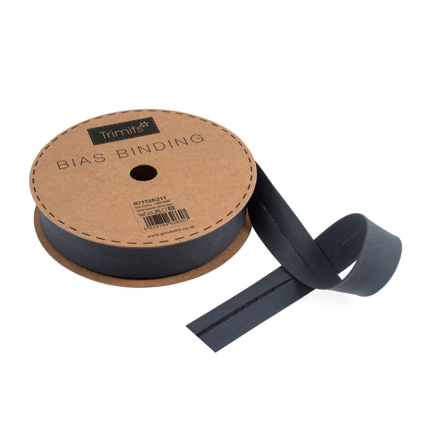 Slate Grey Polycotton Bias Binding
