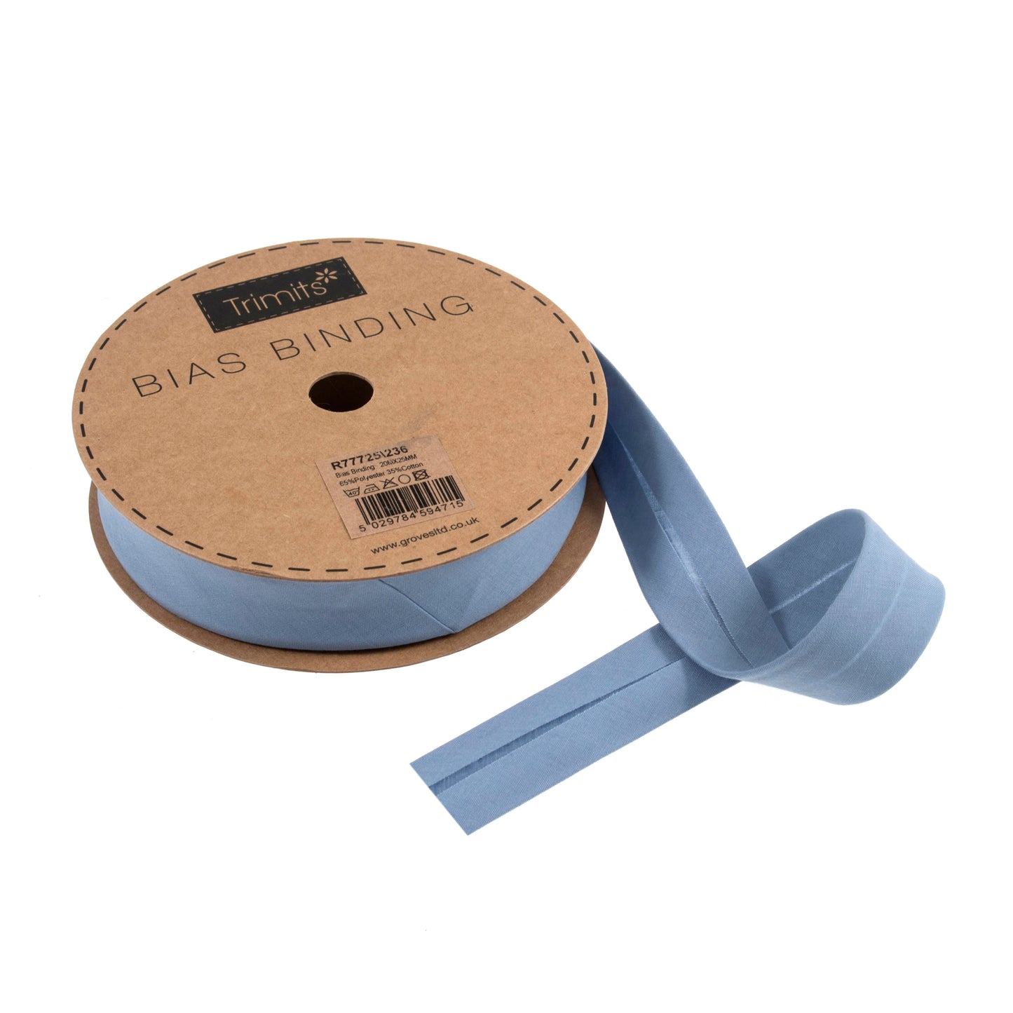 China Blue Polycotton Bias Binding