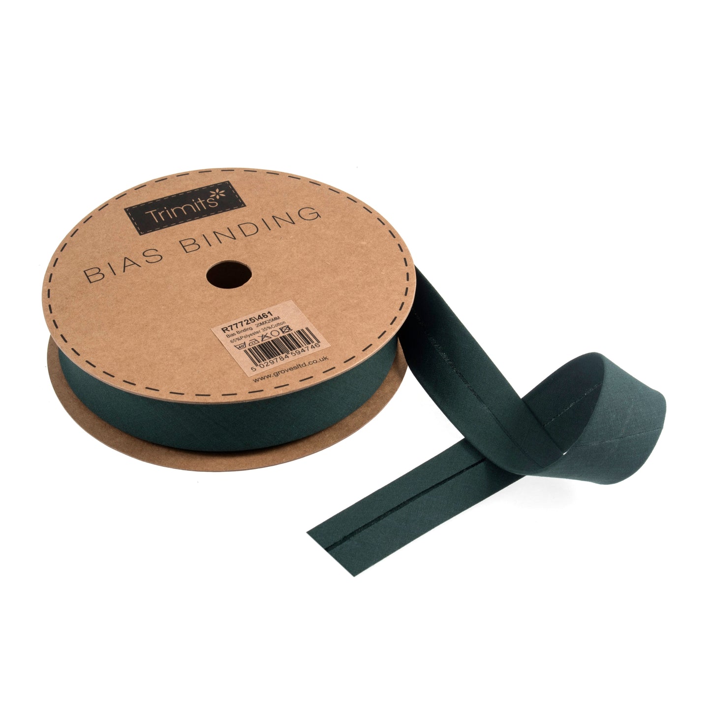 Dark Green Polycotton Bias Binding