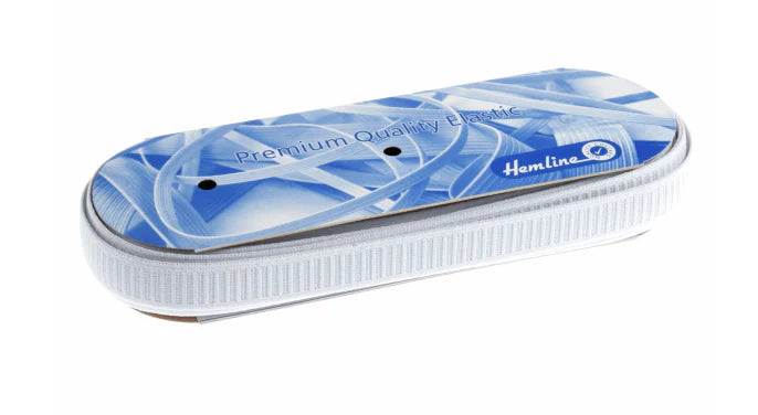 Hemline White Rib Elastic 25mm