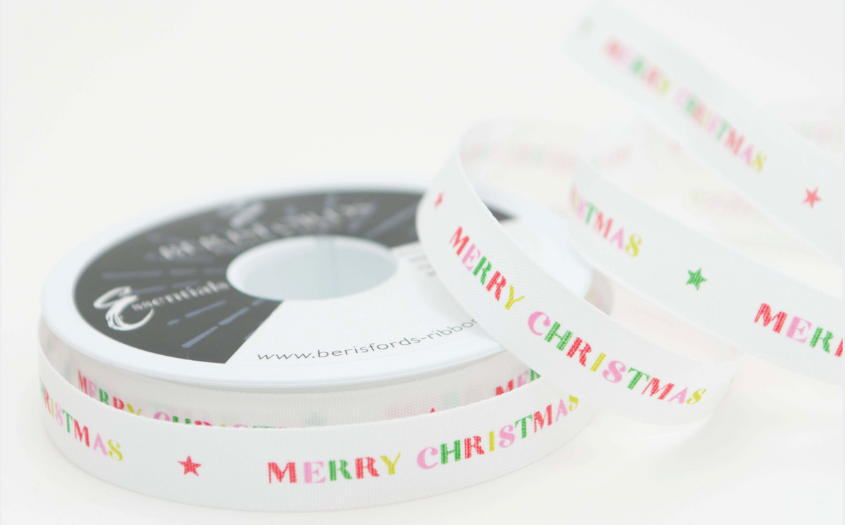 Merry Christmas Rainbow Ribbon