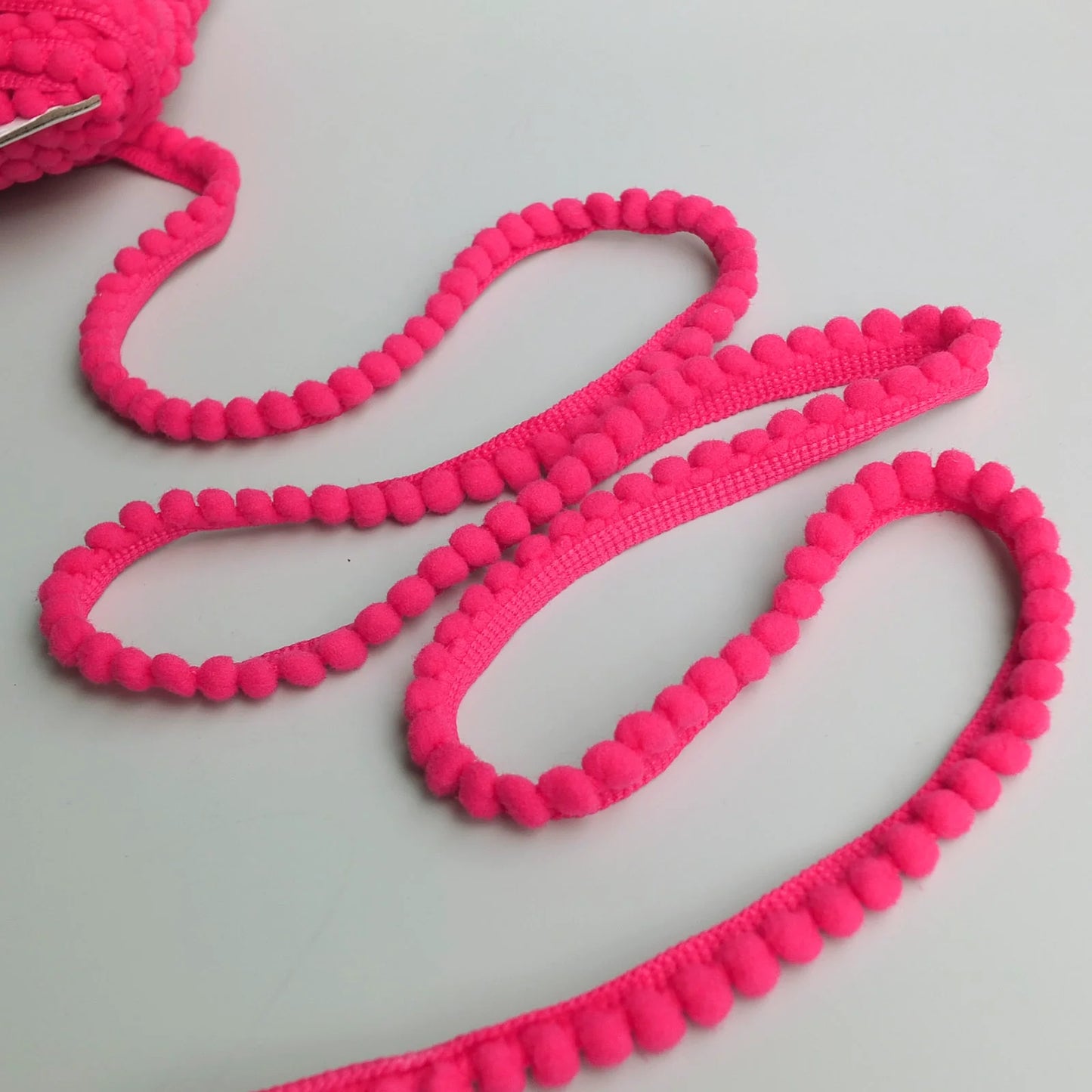 Small Cerise Pom Pom Trim