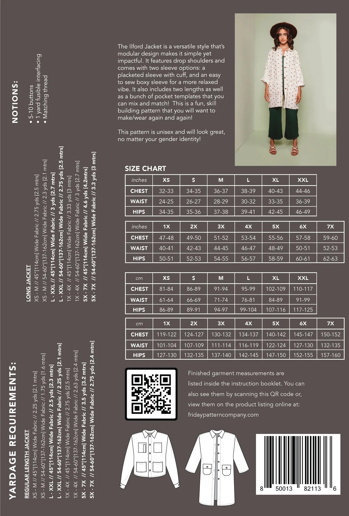The Ilford Jacket Pattern by Friday Pattern Co