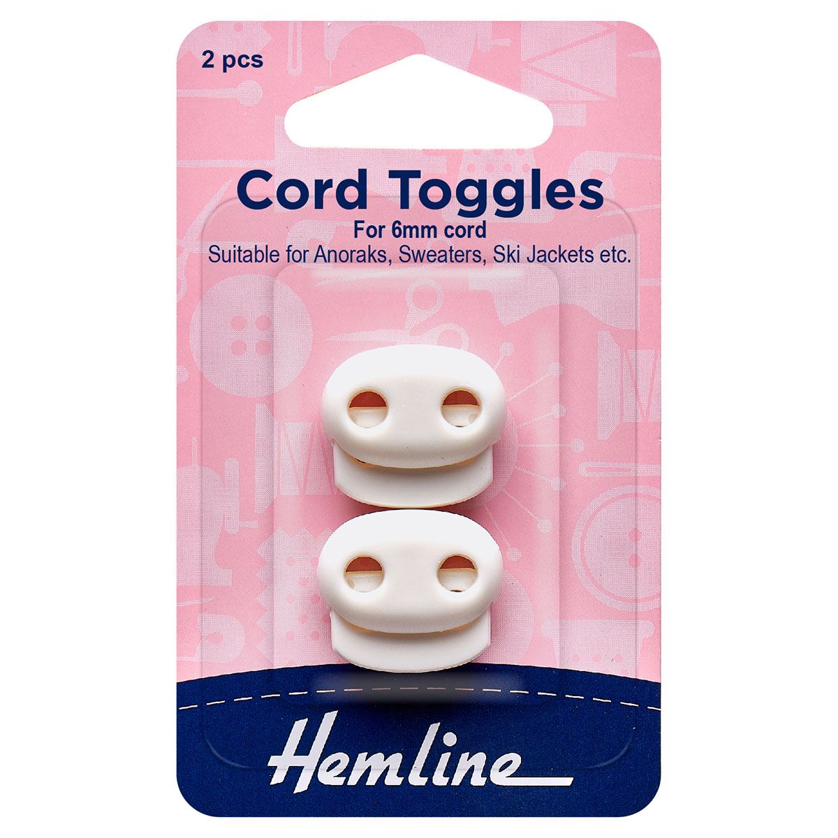 Hemline Cord Toggles White