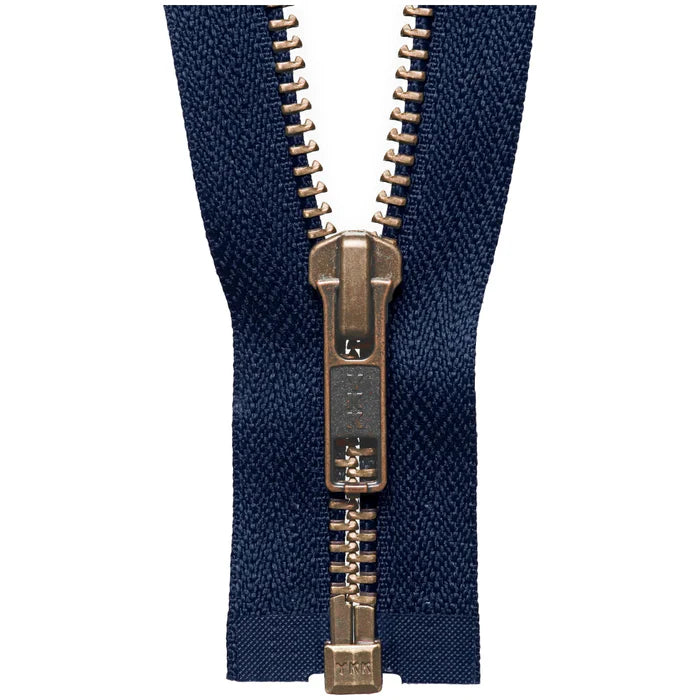 Dark Denim Blue 560 Metal YKK Zip